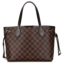 Louis Vuitton-Sac cabas marron Louis Vuitton Damier Ebene Neverfull PM-Marron