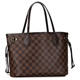 Louis Vuitton-Sac cabas marron Louis Vuitton Damier Ebene Neverfull PM-Marron