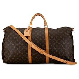 Louis Vuitton-Brown Louis Vuitton Monogram Keepall Bandouliere 60 Travel bag-Brown