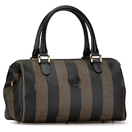 Fendi-Sac Boston marron Fendi Pequin-Marron