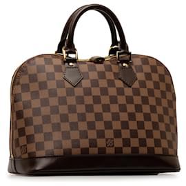 Louis Vuitton-Sac à main marron Louis Vuitton Damier Ebene Alma PM-Marron