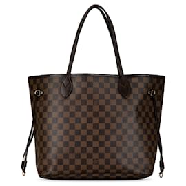 Louis Vuitton-Brown Louis Vuitton Damier Ebene Neverfull MM Tote Bag-Brown