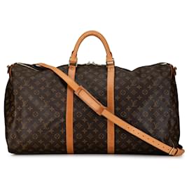 Louis Vuitton-Brown Louis Vuitton Monogram Keepall Bandouliere 60 Travel bag-Brown