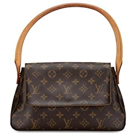 Louis Vuitton-Brown Louis Vuitton Monogram Looping Mini Shoulder Bag-Brown
