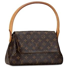 Louis Vuitton-Brown Louis Vuitton Monogram Looping Mini Shoulder Bag-Brown