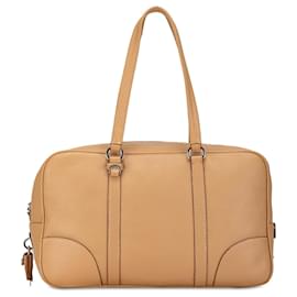 Prada-Tan Prada Vitello Daino Handbag-Camel