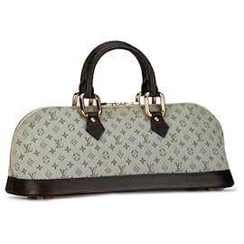 Louis Vuitton-Gray Louis Vuitton Monogram Mini Lin Alma Horizontal Handbag-Other