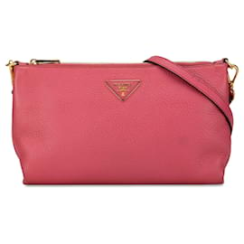 Prada-Pink Prada Vitello Daino Crossbody Bag-Pink