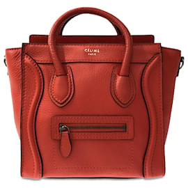 Céline-Red Celine Nano Luggage Tote Satchel-Red