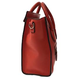 Céline-Red Celine Nano Luggage Tote Satchel-Red