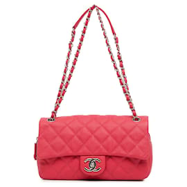 Chanel-Pink Chanel Medium Quilted Caviar Easy Flap Shoulder Bag-Pink