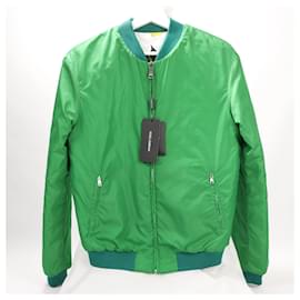 Dolce & Gabbana-Dolce & Gabbana Blouson aviateur vert à imprimé citron, size 42-Autre