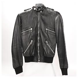 Dolce & Gabbana-Dolce & Gabbana Black Leather Biker Jacket, Size 38-Other