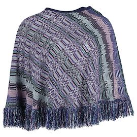 Poncho Missoni con frange Chevron in viscosa multicolor Altro