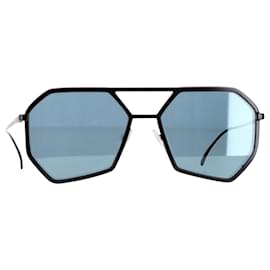 Prada-Prada SPR62X Geometric Tinted Sunglasses in Black Metal-Black