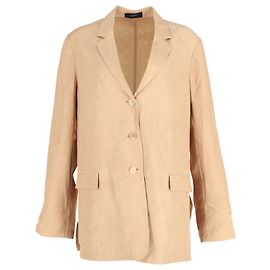 Joseph Jace Crinkled Matte-Satin Blazer in Camel Acetate Yellow Camel