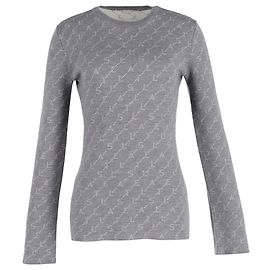 Stella Mc Cartney Stella McCartney Jacquardpullover mit Monogramm aus grauer Wolle Grau