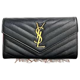 Yves Saint Laurent-Yves Saint Laurent Cassandre Large Flap Wallet Leather Long Wallet in Excellent condition-Other