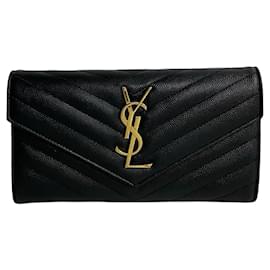 Yves Saint Laurent-Yves Saint Laurent Cassandre Large Flap Wallet Leather Long Wallet in Excellent condition-Other