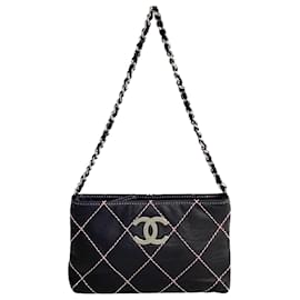 Chanel-Chanel CC Wild Stitch Chain Bag  Leather Handbag in Good condition-Other