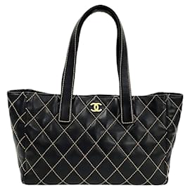 Chanel-Chanel CC Wild Stitch Tote Bag  Leather Handbag in Good condition-Other