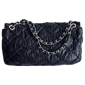 Chanel-XL flap bag-Navy blue