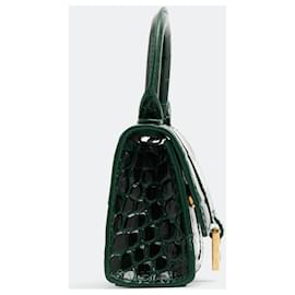Balenciaga-Balenciaga Hourglass XS Mini Bag in Green Calf Leather-Green