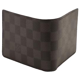 Louis Vuitton-Louis Vuitton Portefeuille Damier Multiple en Toile Enduite Noir Graphite-Noir