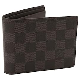 Louis Vuitton-Louis Vuitton Damier Multiple Wallet in Graphite Black Coated Canvas-Black