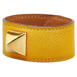 Hermès-Hermes Leather Médor Bangle Leather Bracelet in Good condition-Other