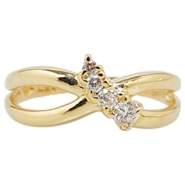 & Other Stories-K18YG Yellow Gold Diamond Ring 0.22ct Size 7 in Great Condition-Golden