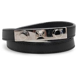 Yves Saint Laurent-Yves Saint Laurent Leather lined Wrap Bracelet Leather Bracelet 440697 in good condition-Other