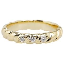 & Other Stories-K18YG Yellow Gold Diamond Ring 0.07ct Size 14 in Great Condition-Golden