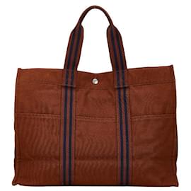 Hermès-Hermes Canvas Fourre Tout MM Canvas Tote Bag in Good condition-Other