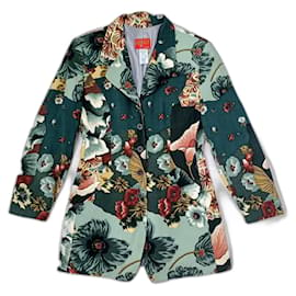 Kenzo-Kenzo women jacket with flowers vintage 80s, Kenzo Jungle-Multiple colors,Green