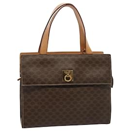 Céline-CELINE Macadam Canvas Hand Bag PVC Leather Brown Auth 76413-Brown