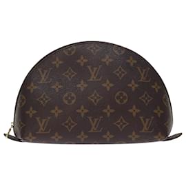 Louis Vuitton-LOUIS VUITTON Monogram Trousse Demi Ronde Pochette Cosmétique M47520 Auth LV 76034-Monogramme