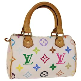 Louis Vuitton-LOUIS VUITTON Monogram Multicolor Mini Speedy Hand Bag White M92645 auth 76030-White