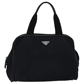 Prada-PRADA Hand Bag Nylon Black Auth 76000-Black