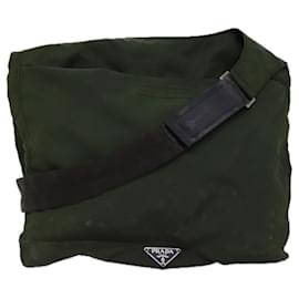Prada-PRADA Shoulder Bag Nylon Khaki Auth 75614-Khaki