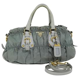 Prada-Prada Hand Bag Nylon 2Way Green Auth 74635-Green