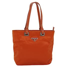 Prada-PRADA Hand Bag Nylon Orange Auth 74418-Orange