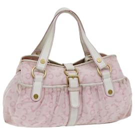 Céline-CELINE C Macadam Canvas Hand Bag Pink Auth 75446-Pink