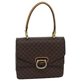 Céline-CELINE Macadam Canvas Hand Bag PVC Brown Auth 76088-Brown
