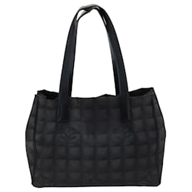 Chanel-CHANEL New Travel Line Tote Bag Nylon Black CC Auth ep4191-Black