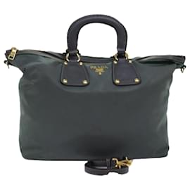 Prada-Prada Hand Bag Nylon 2Way Green Auth 76129-Green