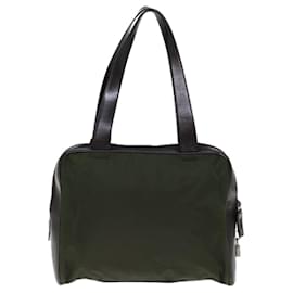 Prada-PRADA Shoulder Bag Nylon Khaki Auth 74578-Khaki