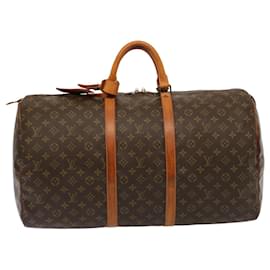 Louis Vuitton-Louis Vuitton Monogram Keepall 55 Boston Bag M41424 LV Auth 76066-Monogram