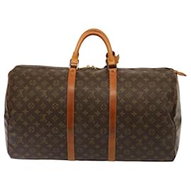 Louis Vuitton-Louis Vuitton Monogram Keepall 55 Boston Bag M41424 LV Auth 76066-Monogram