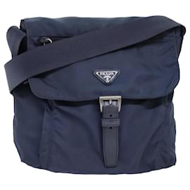 Prada-PRADA Shoulder Bag Nylon Navy Auth 75634-Navy blue